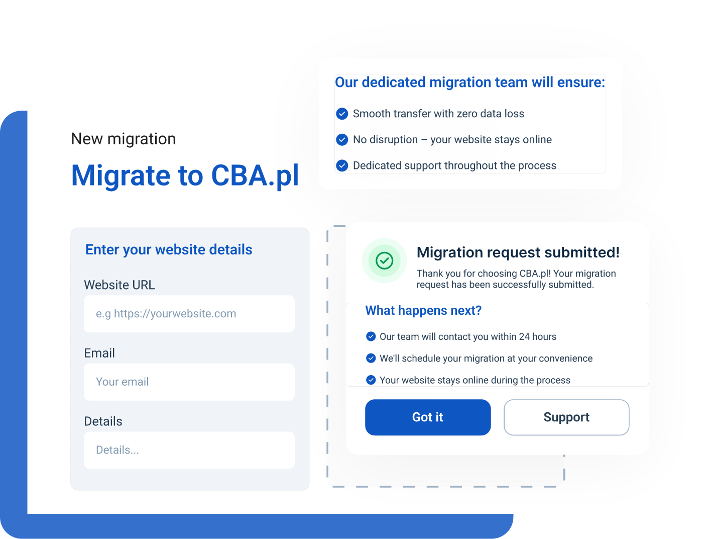 Formularz migracji